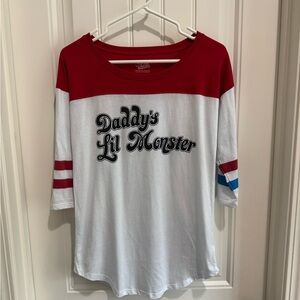 Daddy's Lil Monster Women’s Shirt - Red and White